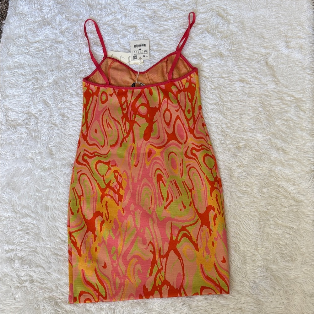 NWT Zara Light Flaws Mini Jacquard Swirl Dress Size M - Picture 8 of 14